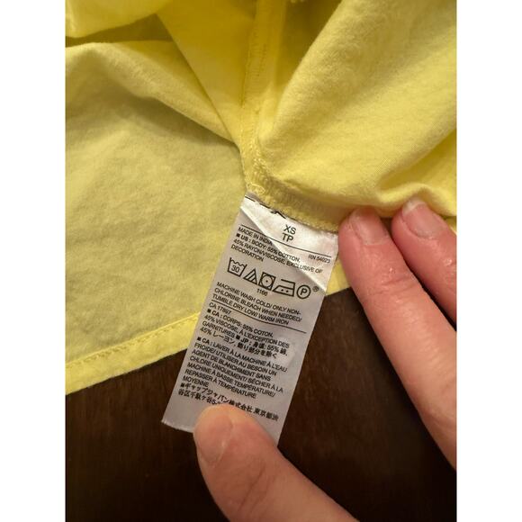 Banana Republic Women's Lemon Yellow Embroidered Short Sleeve Boho Blouse XS - Picture 4 of 6